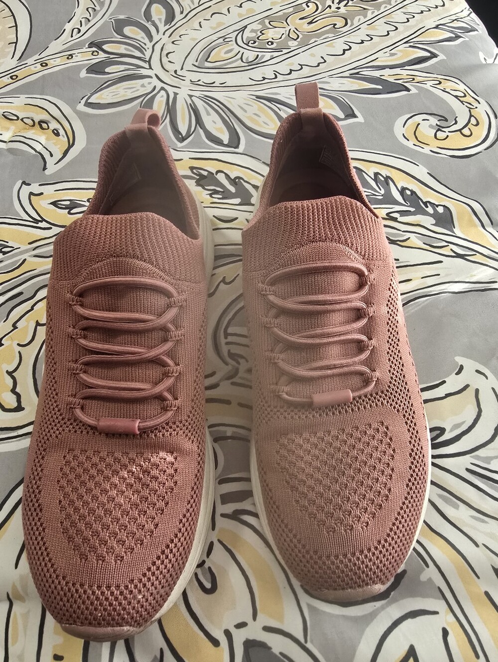 Womens Knit Slip-On Sneakers - Dusty Rose